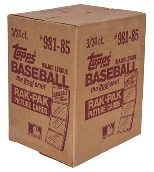 1985 Topps Baseball Unopened Rak-Pak Case (3 Boxes)